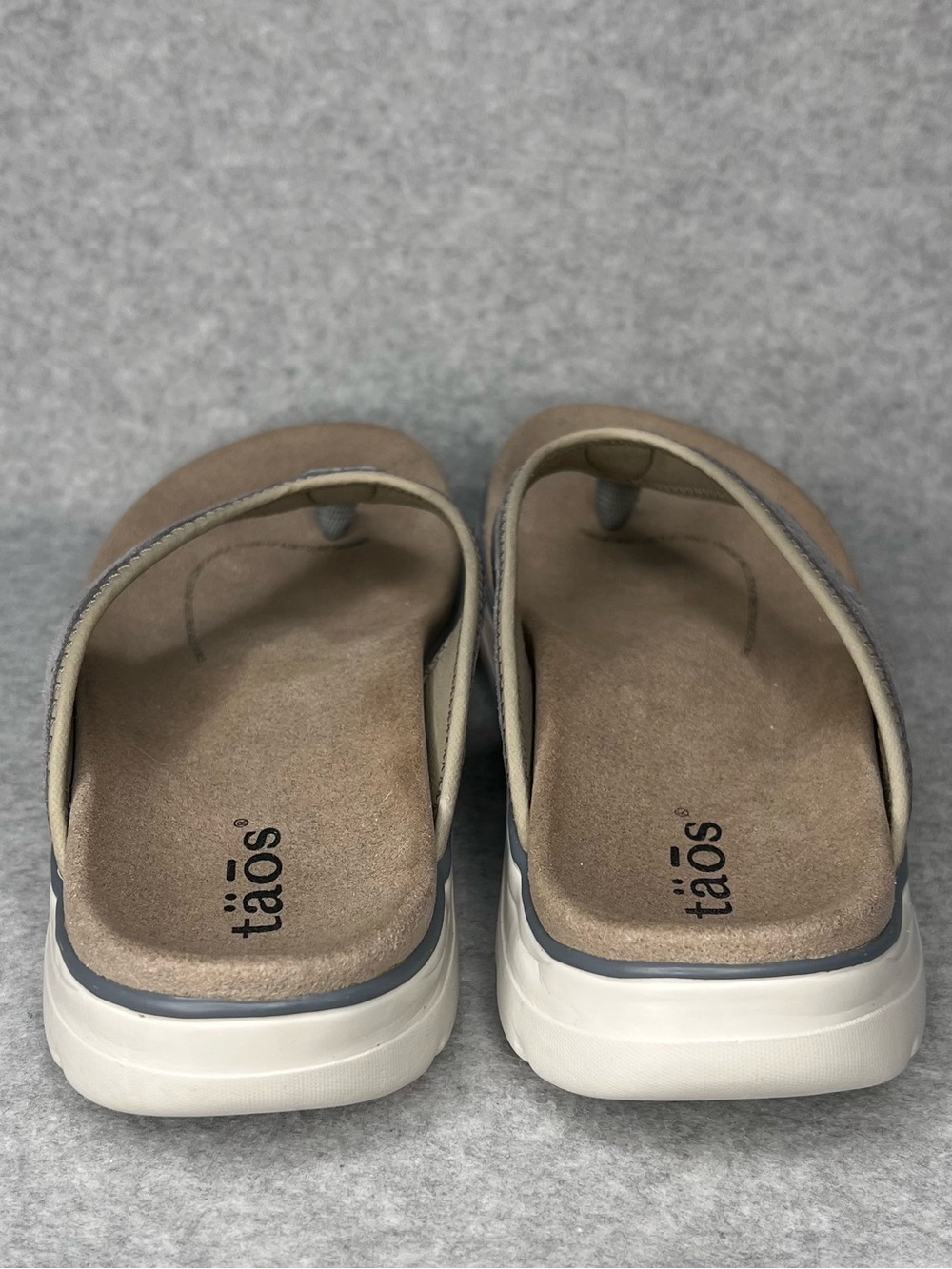 TAOS Womens Aur-13540 Flip Flop Thong Sandals Gray Cloud Nubuck Leather Sz 10 - Picture 5 of 10